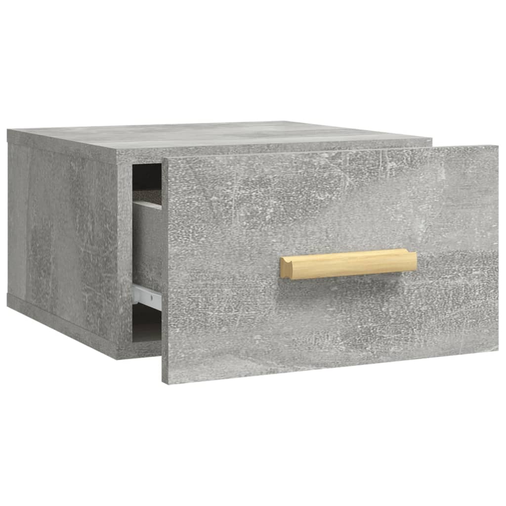 Comodino a Muro Grigio Cemento 35x35x20 cm 812842