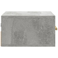 Comodino a Muro-Tavolino da notte sospeso Grigio Cemento 35x35x20 cm 358656