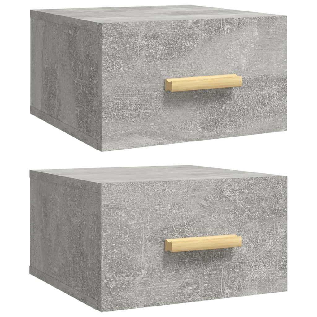 Comodini a Muro 2 pz Grigio Cemento 35x35x20 cm cod mxl 30781