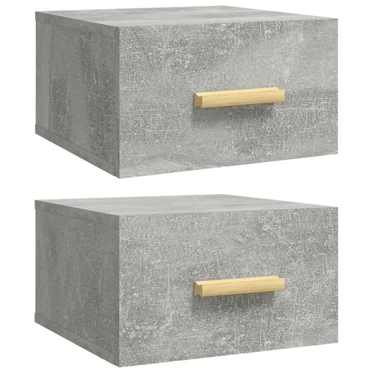 Comodini a Muro 2 pz Grigio Cemento 35x35x20 cm cod mxl 30781