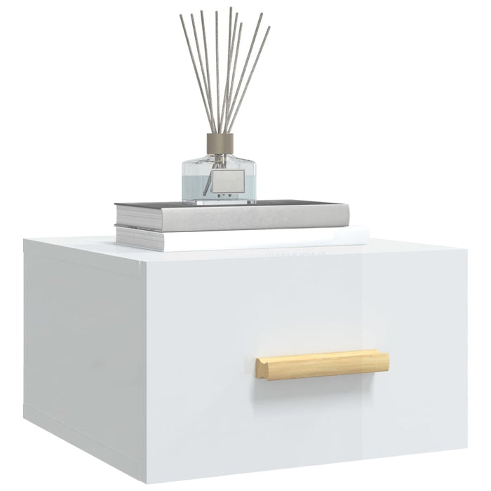 Comodino a Muro Bianco Lucido 35x35x20 cm cod mxl 30270