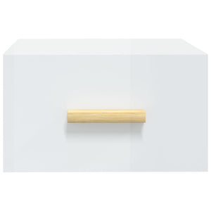Comodino a Muro Bianco Lucido 35x35x20 cm 812846