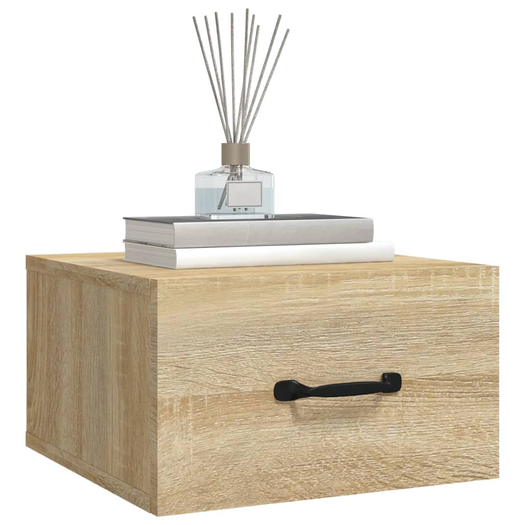 Comodino a Muro Rovere Sonoma 35x35x20 cm 812858