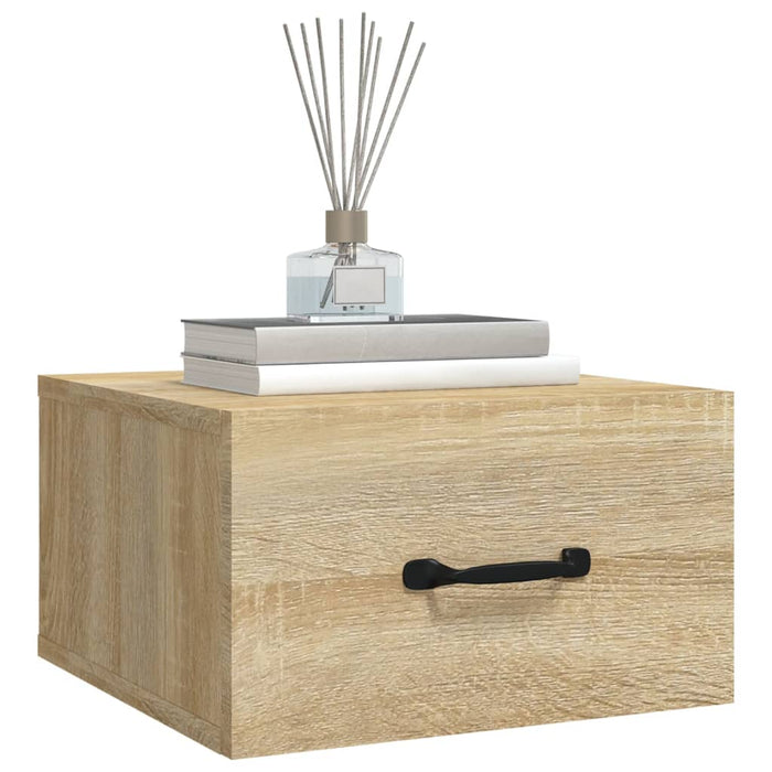 Comodino a Muro Rovere Sonoma 35x35x20 cm 812858