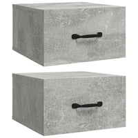 Comodini a Muro 2 pz Grigio Cemento 35x35x20 cm  cod mxl 30821
