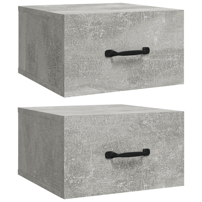 Comodini a Muro 2 pz Grigio Cemento 35x35x20 cm  cod mxl 30821