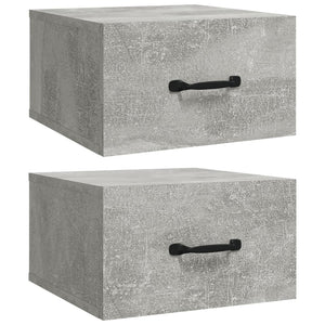 Comodini a Muro 2 pz Grigio Cemento 35x35x20 cm 812861