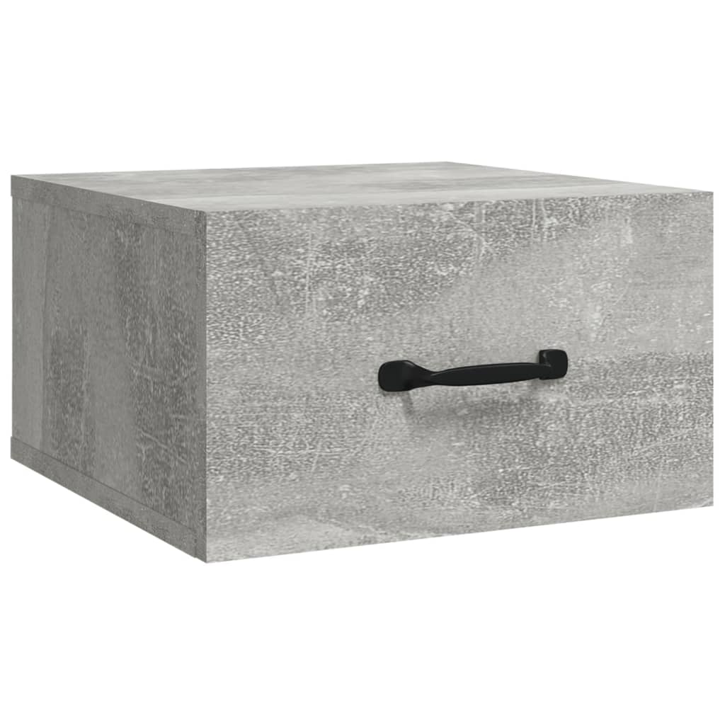 Comodini a Muro 2 pz-Set di 2 Tavolino da notte Grigio Cemento 35x35x20 cm 347204
