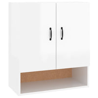 Armadietto a Muro Bianco Lucido 60x31x70 cm Legno Multistrato 812885