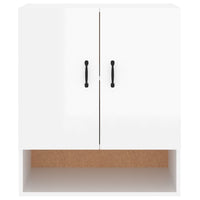 Armadietto a Muro Bianco Lucido 60x31x70 cm Legno Multistrato 812885