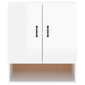 Armadietto a Muro Bianco Lucido 60x31x70 cm Legno Multistrato 812885
