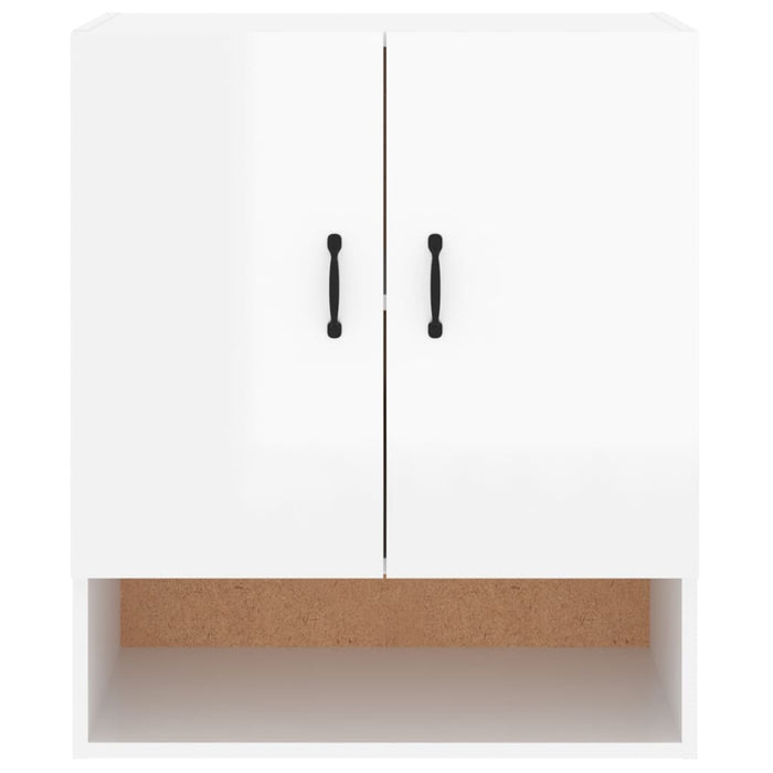 Armadietto a Muro Bianco Lucido 60x31x70 cm Legno Multistrato 812885