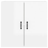 Armadietto a Muro Bianco Lucido 60x31x60 cm Legno Multistrato