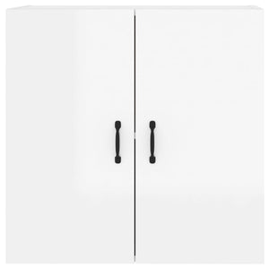 Armadietto a Muro Bianco Lucido 60x31x60 cm Legno Multistrato