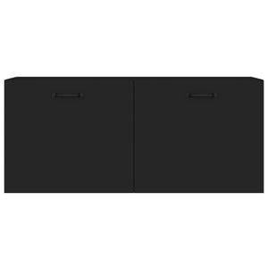 Mobile a Parete Nero 80x36,5x35 cm in Legno Multistrato 812934