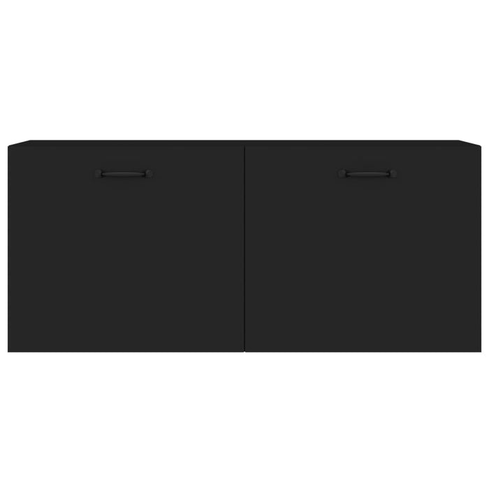 Mobile a Parete Nero 80x36,5x35 cm in Legno Multistrato 812934