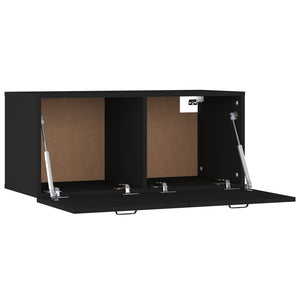 Mobile a Parete Nero 80x36,5x35 cm in Legno Multistrato 812934