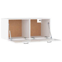Mobile a Parete Bianco Lucido 80x36,5x35 cm Legno Multistrato 812939