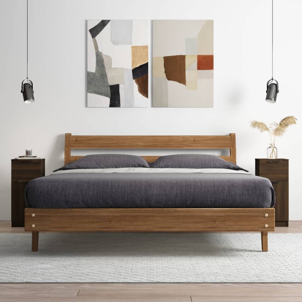 Credenze 2 pz Rovere Marrone 30x30x70 cm in Legno Multistrato 817005