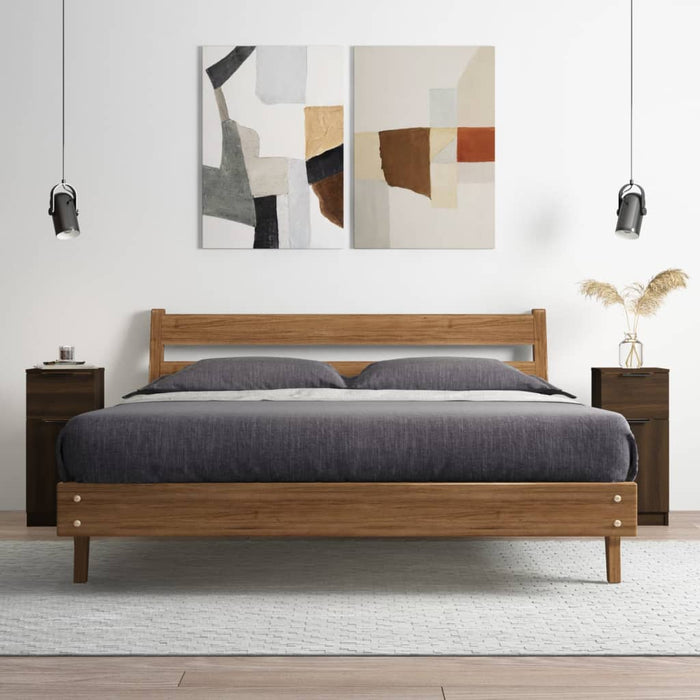 Credenze 2 pz Rovere Marrone 30x30x70 cm in Legno Multistrato 817005