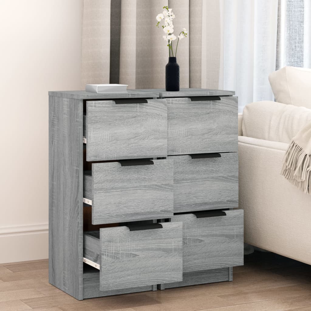 Credenze 2 pz Grigio Sonoma 30x30x70 cm in Legno Multistrato cod mxl 13662