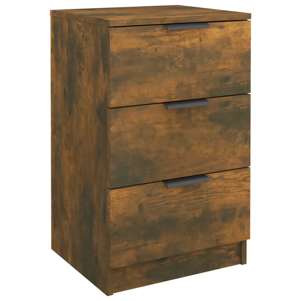 Comodini 2 pz-Set di 2 Tavolino da notte Rovere Fumo 40x36x65 cm