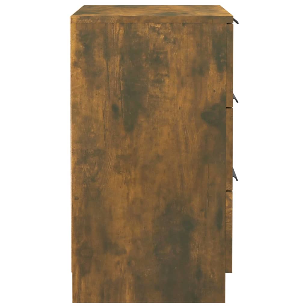 Comodini 2 pz-Set di 2 Tavolino da notte Rovere Fumo 40x36x65 cm