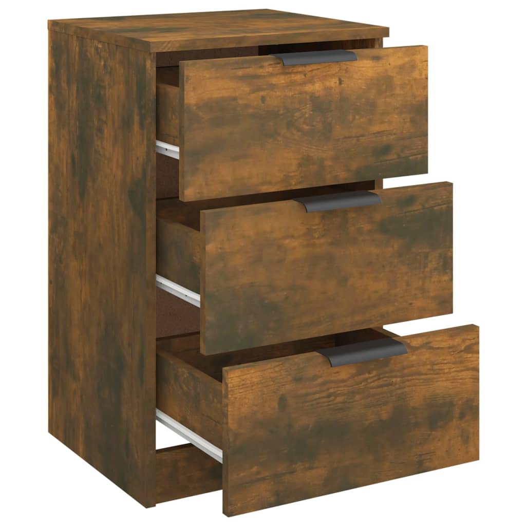 Comodini 2 pz-Set di 2 Tavolino da notte Rovere Fumo 40x36x65 cm