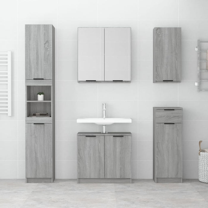 Mobile da Bagno a Parete Grigio Sonoma 32x20x67 cm 817061