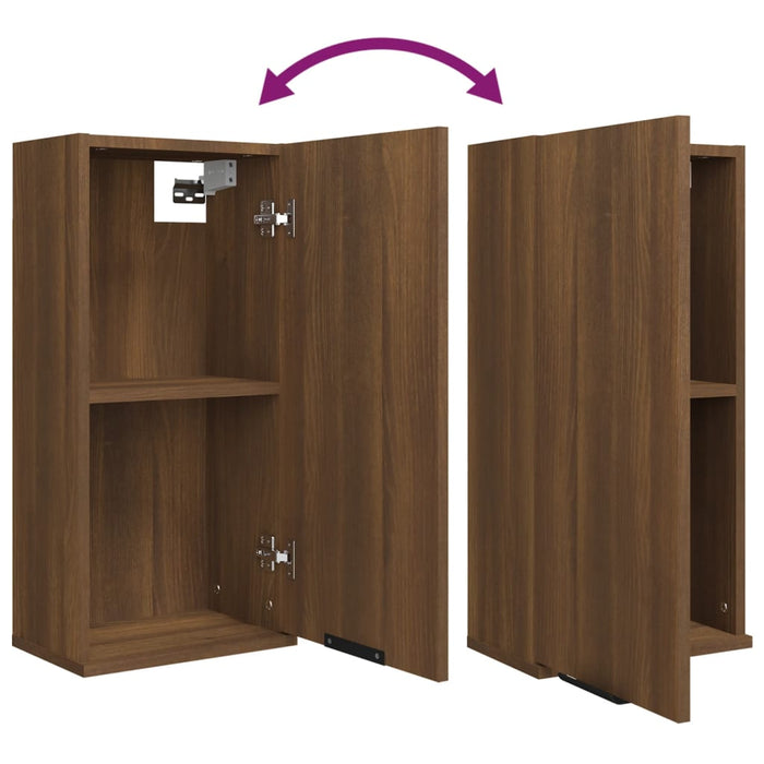 Mobile da Bagno a Parete Rovere Marrone 32x20x67 cm 817062