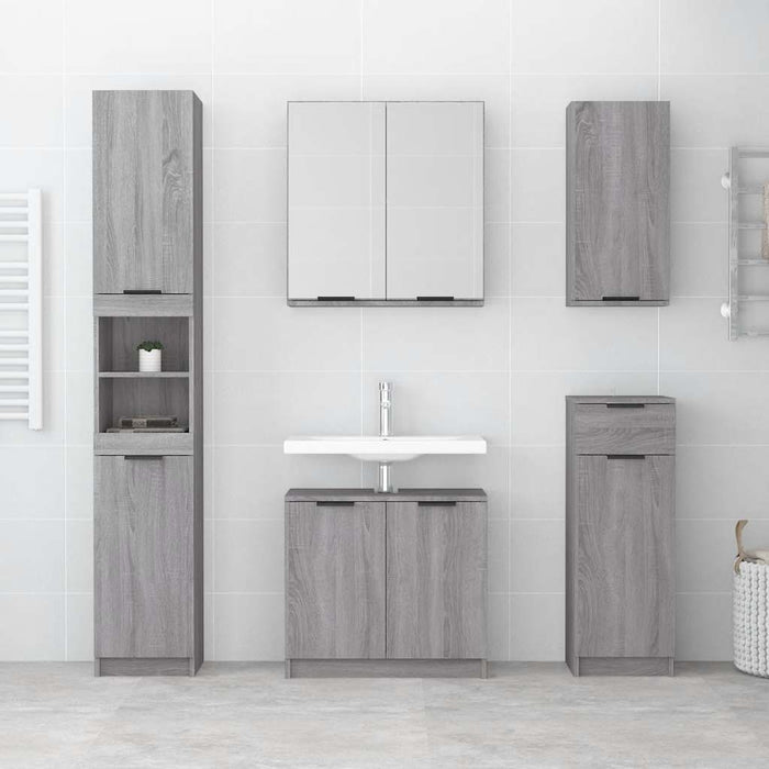 Mobile Bagno Grigio Sonoma 64,5x33,5x59 cm in Legno Multistrato 817064