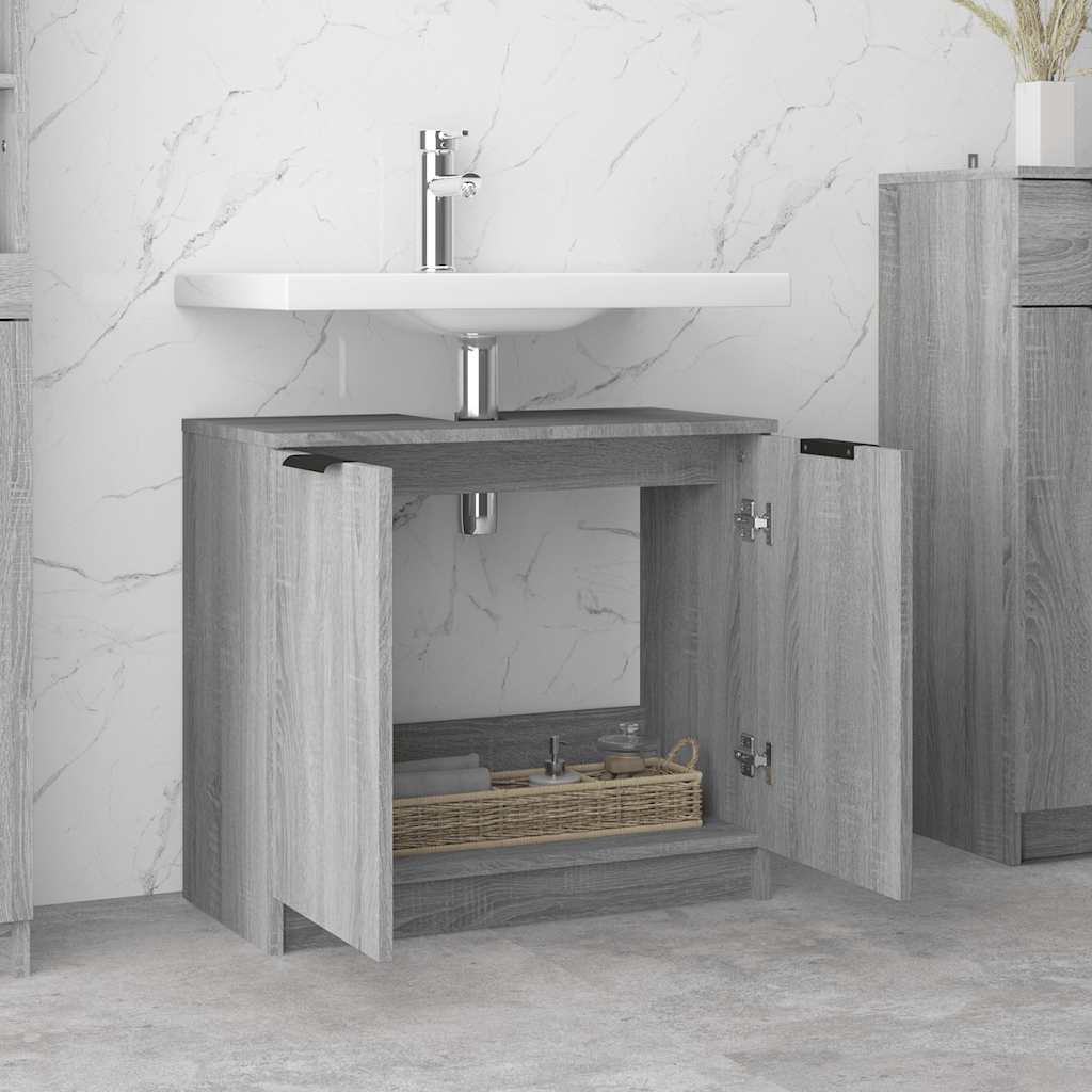 Mobile Bagno Grigio Sonoma 64,5x33,5x59 cm in Legno Multistrato 817064