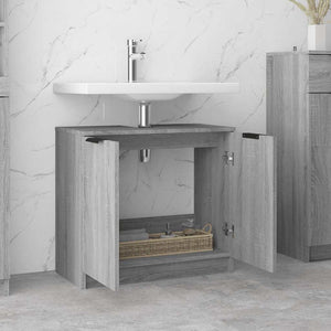 Mobile Bagno Grigio Sonoma 64,5x33,5x59 cm in Legno Multistrato 817064