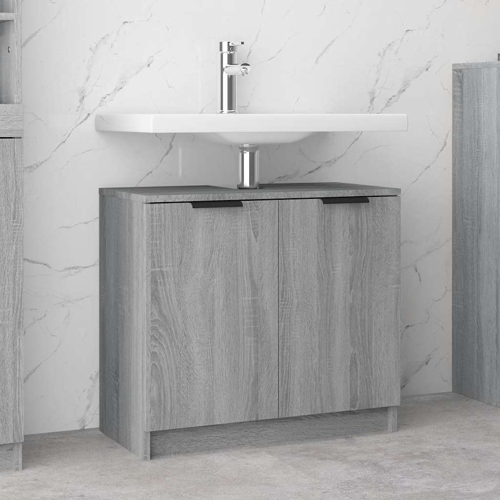 Mobile Bagno Grigio Sonoma 64,5x33,5x59 cm in Legno Multistrato cod mxl 49196