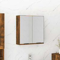 Armadietto a Specchio da Bagno-Mobile bagno con specchio Rovere Fumo 64x20x67 cm