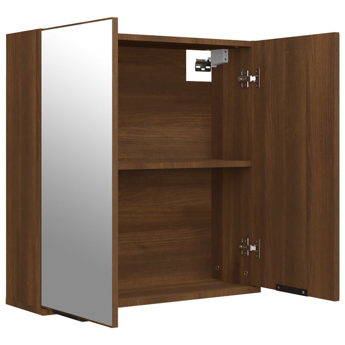 Specchio mobile da bagno in rovere 64 x 20 x 67 cm marrone 02_0006726