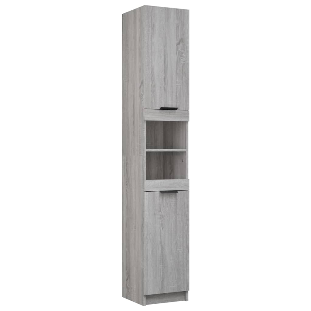 Armadietto Bagno Grigio Sonoma 32x34x188,5 cm Legno Multistrato 817070