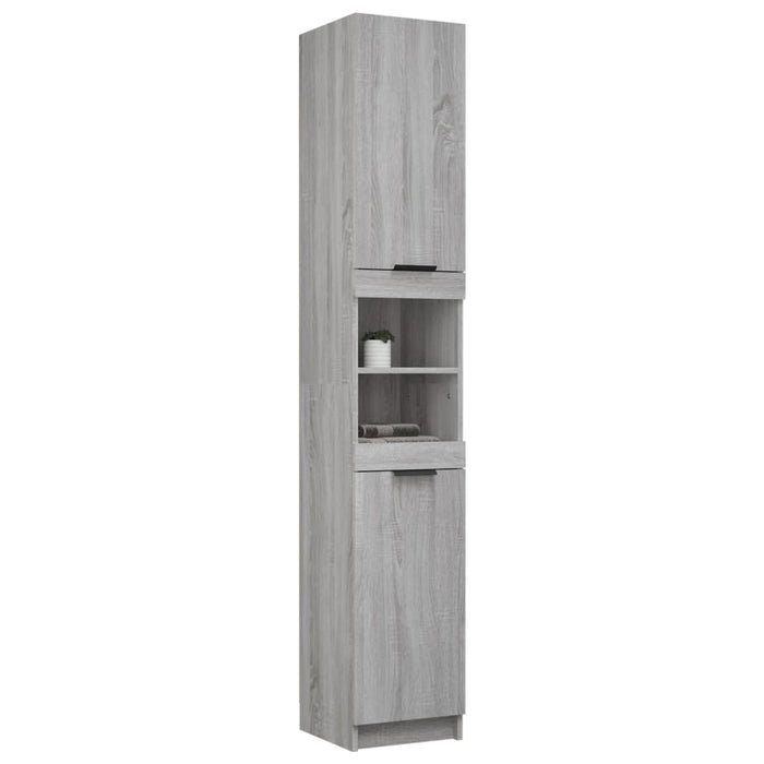 Armadietto Bagno Grigio Sonoma 32x34x188,5 cm Legno Multistrato 817070
