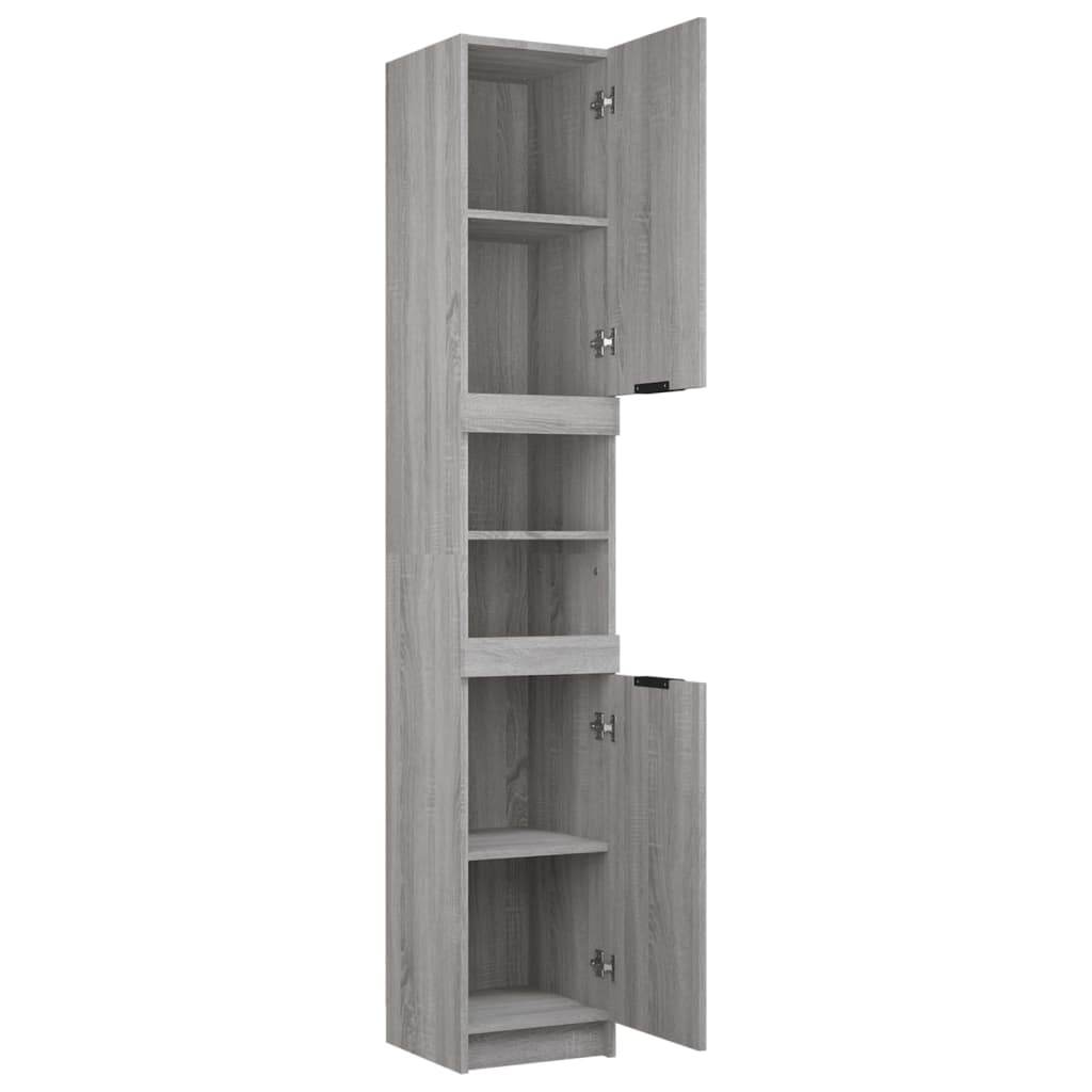 Armadietto Bagno Grigio Sonoma 32x34x188,5 cm Legno Multistrato 817070
