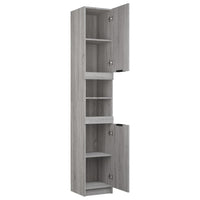 Armadietto Bagno Grigio Sonoma 32x34x188,5 cm Legno Multistrato 817070