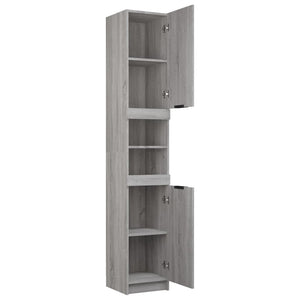 Armadietto Bagno Grigio Sonoma 32x34x188,5 cm Legno Multistrato 817070
