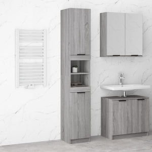 Armadietto Bagno Grigio Sonoma 32x34x188,5 cm Legno Multistrato 817070