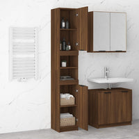 Armadietto Bagno Rovere Marrone 32x34x188,5cm Legno Multistrato 817071