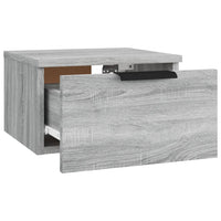 Comodini a Muro 2 pz-Set di 2 Tavolino da notte Grigio Sonoma 34x30x20 cm