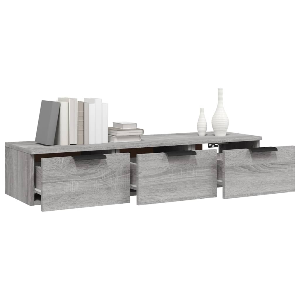 Armadietto a Muro Grigio Sonoma 102x30x20 cm Legno Multistrato cod mxl 33458