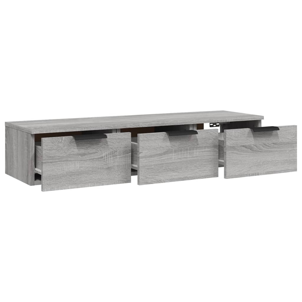 Armadietto a Muro Grigio Sonoma 102x30x20 cm Legno Multistrato 817097