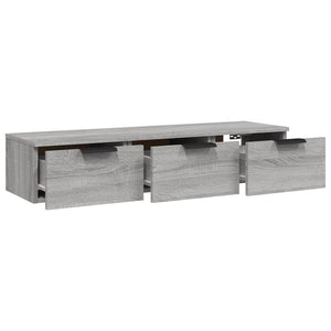 Armadietto a Muro Grigio Sonoma 102x30x20 cm Legno Multistrato 817097