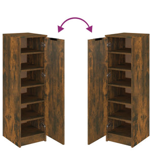 Scarpiera Rovere Fumo 30x35x100 cm in Legno Multistrato 817105