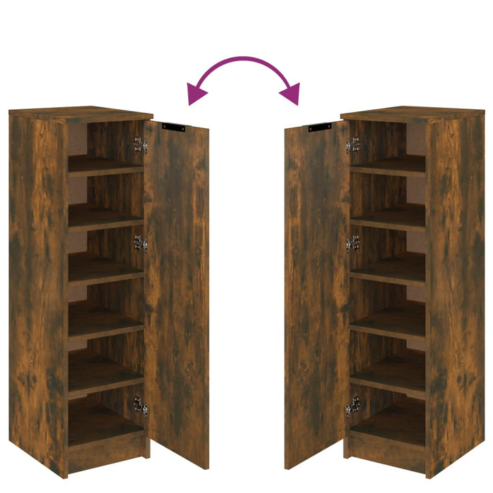 Scarpiera Rovere Fumo 30x35x100 cm in Legno Multistrato 817105