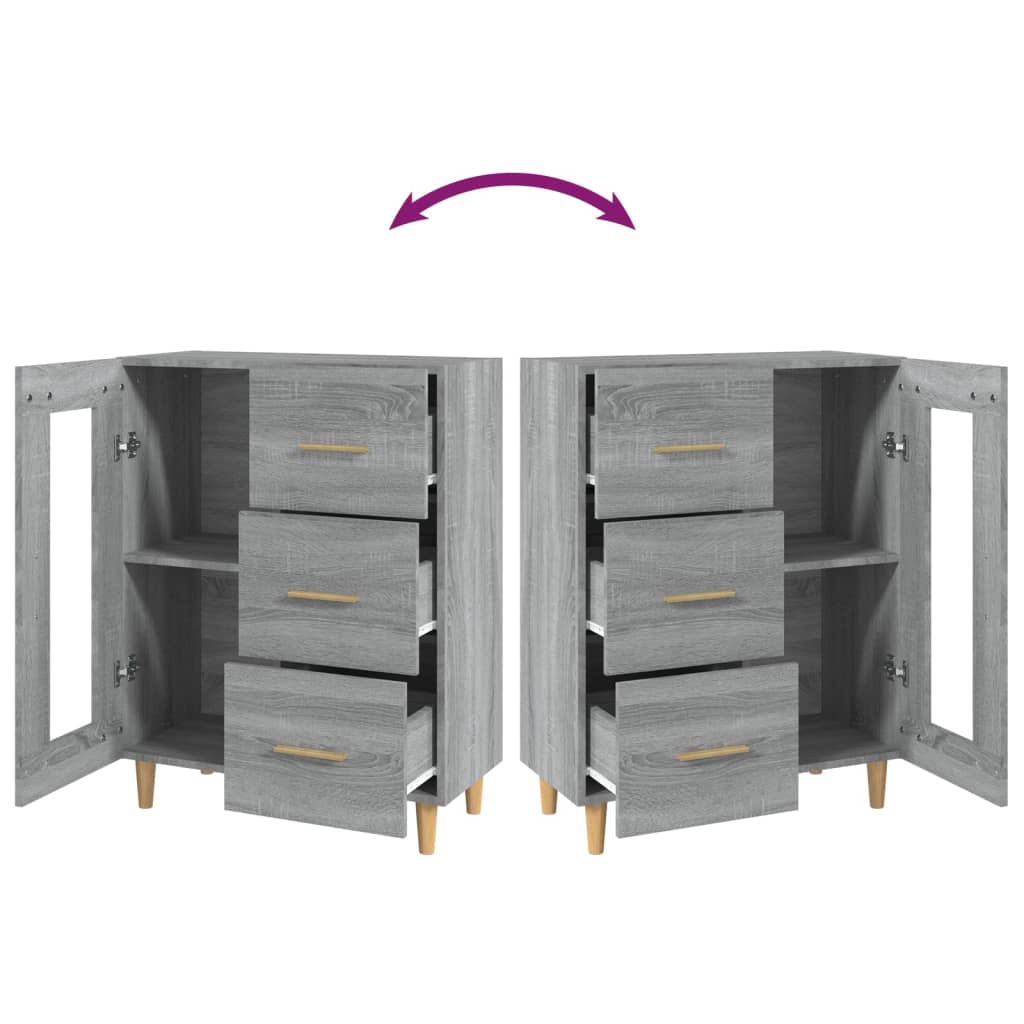 Credenza Grigio Sonoma 69,5x34x90 cm in Legno Multistrato cod mxl 38962